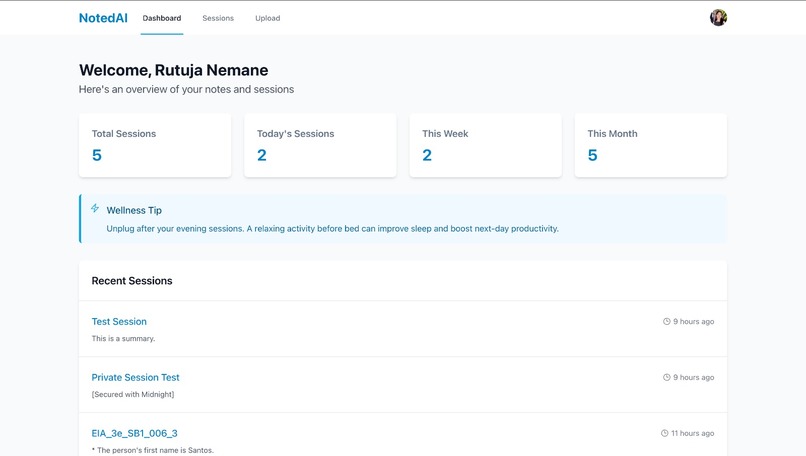 NotedAI – screenshot 2