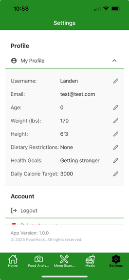 FoodHack – screenshot 2