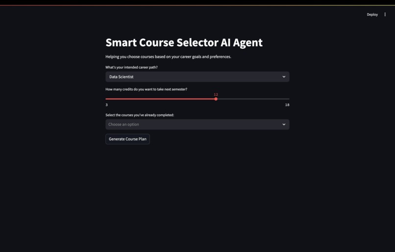Smart Course Selector AI Agent – screenshot 1