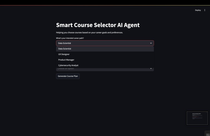 Smart Course Selector AI Agent – screenshot 2