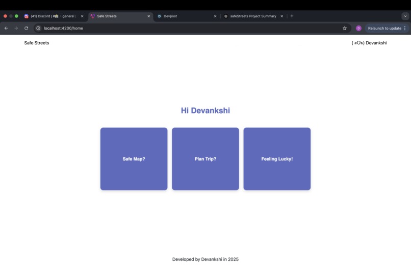 safeStreets – screenshot 1
