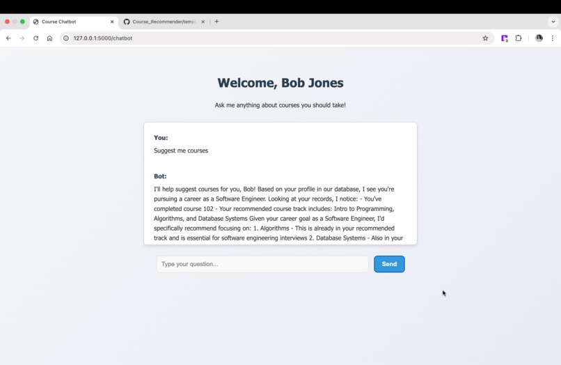 Case 2 - Course Recommender Chatbot – screenshot 1