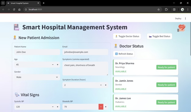 SHMAS: Smart Hospital Multi-Agent System – screenshot 5