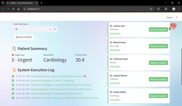 SHMAS: Smart Hospital Multi-Agent System – screenshot 7