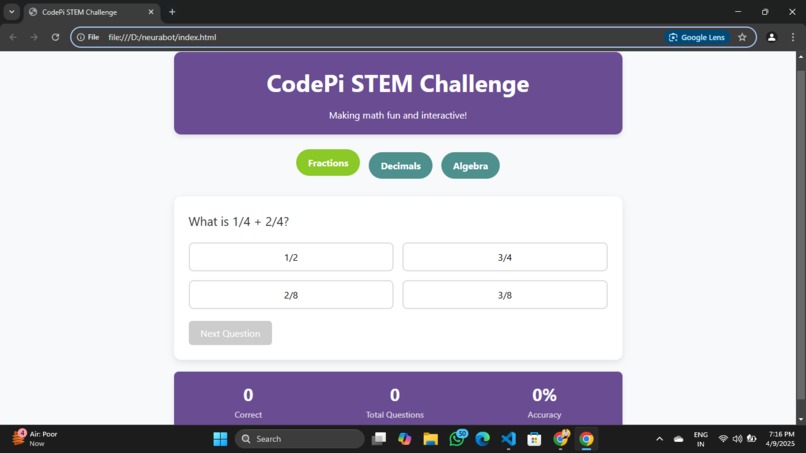 CodePi STEM Challenge – screenshot 1