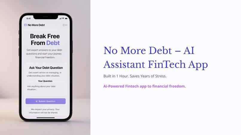 No More Debt – AI Assistant FinTech App – screenshot 1