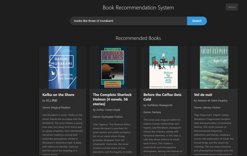 Book Recommender System – screenshot 1
