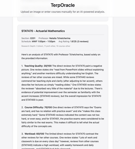 TerpOracle – screenshot 3