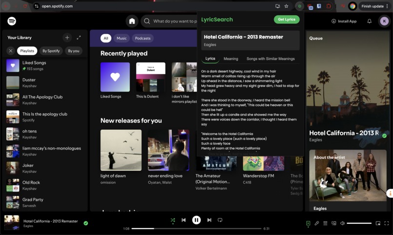 LyricSearch – screenshot 2