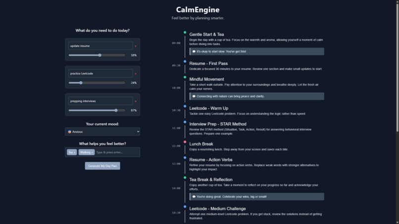 CalmEngine – screenshot 1
