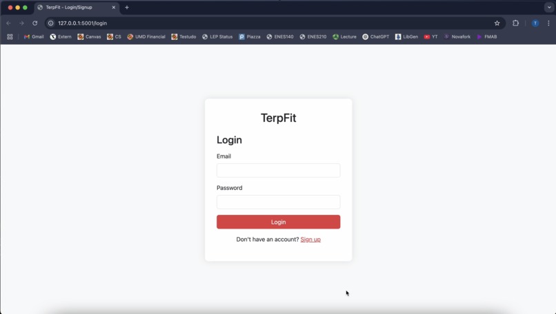 TerpFit – screenshot 1