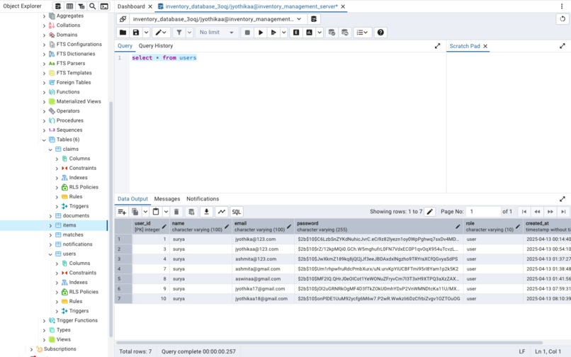 Lost and found inventory management system – screenshot 5