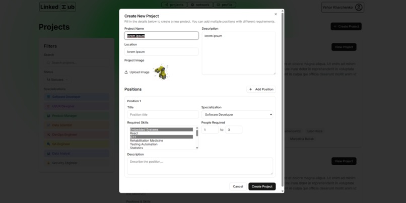 [Ogólna][DROP TABLE DRUZYNY;] LinkedHub – screenshot 4