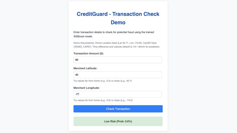 CreditGuard – screenshot 2