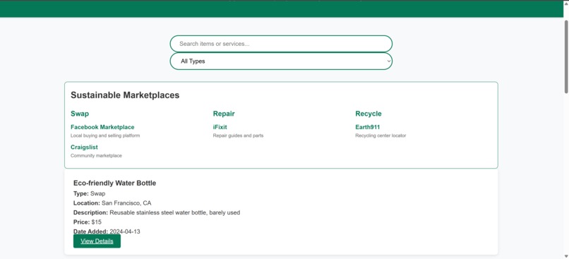  EcoLoop – A Community-Based Circular Economy App – screenshot 1