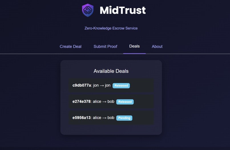 MidTrust – screenshot 2