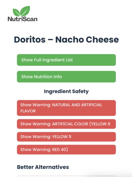 NutriScan – screenshot 3