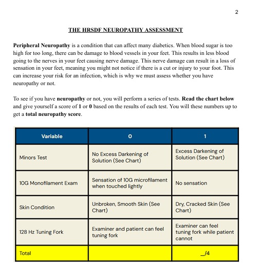 The Home Risk Screening for Diabetic Foot (HRSDF) Assessment – screenshot 1