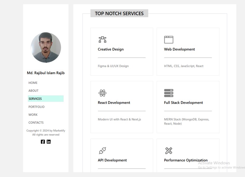 up portfolio – screenshot 3