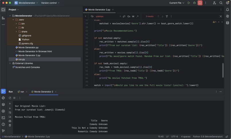 Movie Recommendation Generator – screenshot 1
