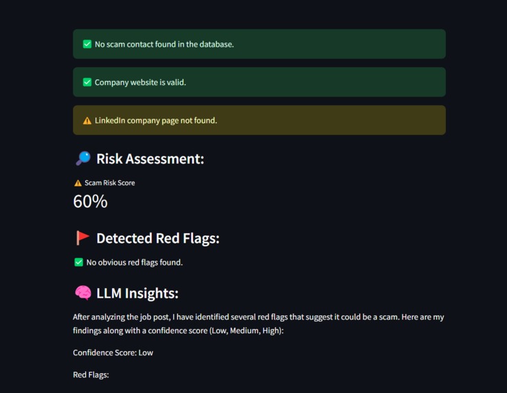 fake job detector  – screenshot 2