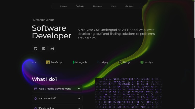 arpy8's Portfolio Website – screenshot 1