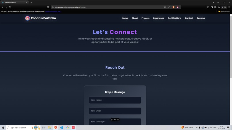 Rohan’s Portfolio – screenshot 3