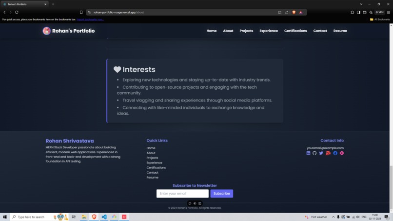 Rohan’s Portfolio – screenshot 6