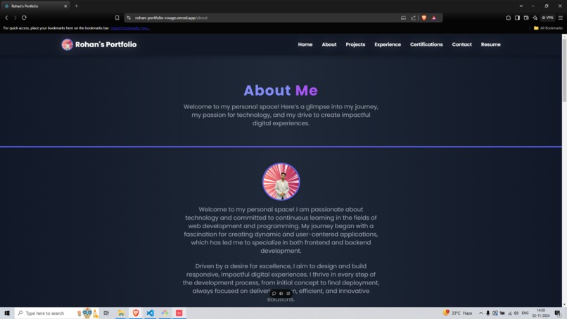 Rohan’s Portfolio – screenshot 8