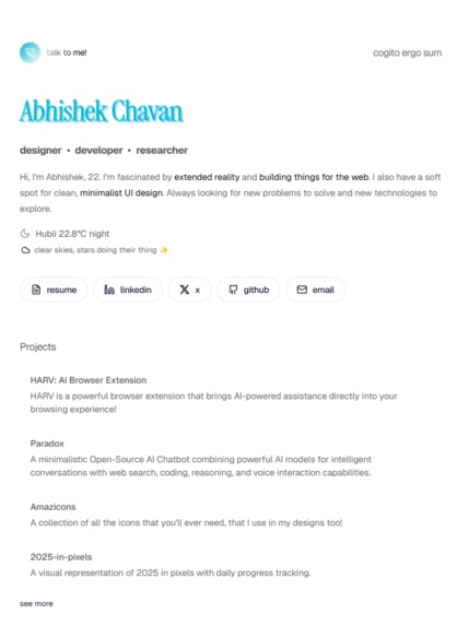 AKCHAVAN Portfolio – screenshot 1