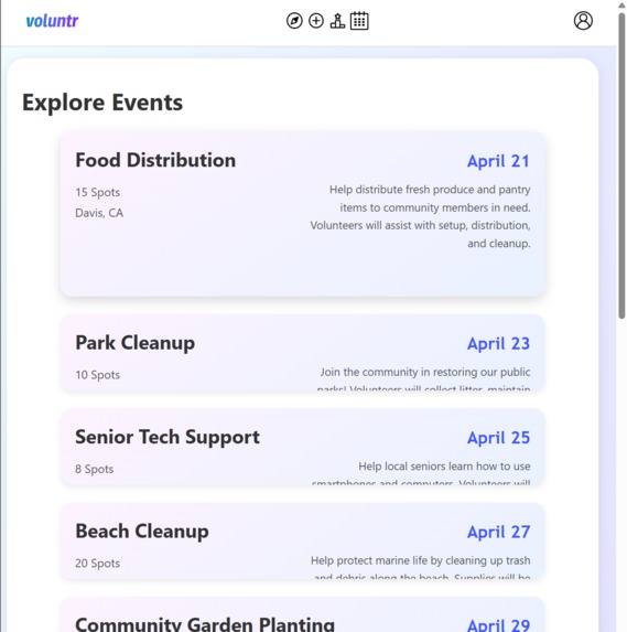 voluntr – screenshot 1