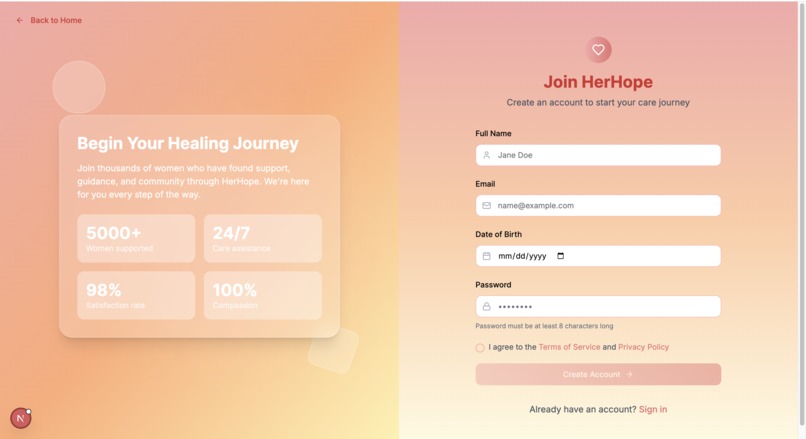HerHope – screenshot 2