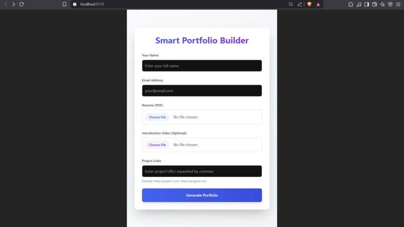 Smart Portfolio Builder – screenshot 1