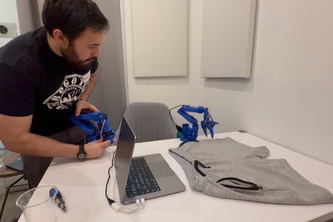 Fold gym shorts in half