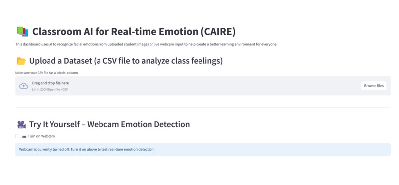 Classroom AI for Real-time Emotion (CAIRE) – screenshot 1
