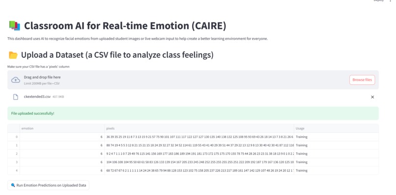 Classroom AI for Real-time Emotion (CAIRE) – screenshot 2