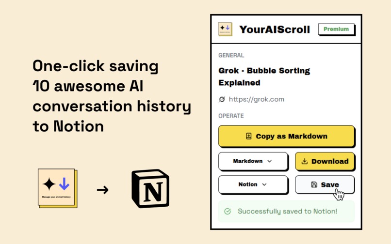 YourAIScroll - AI Chat History Exporter – screenshot 1