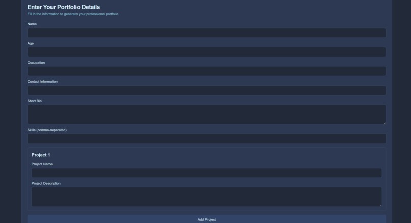 Portfolio Generator – screenshot 3