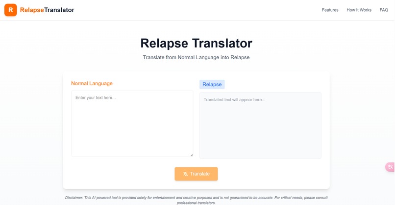 relapse translator – screenshot 2