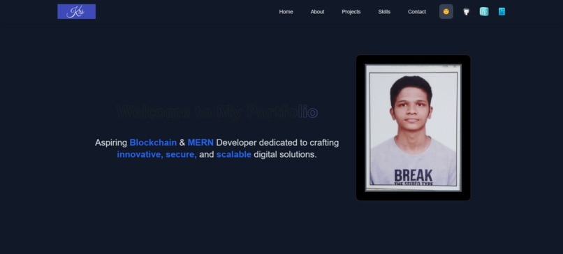 Personal portfolio – screenshot 1