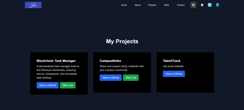 Personal portfolio – screenshot 2