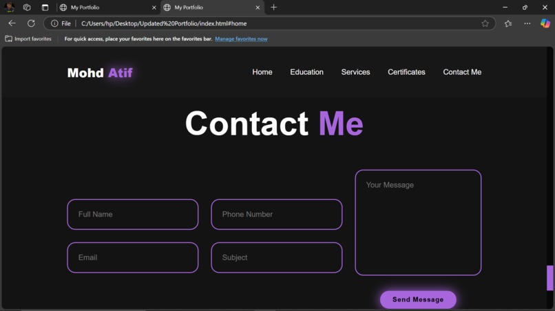 DevPortfolio – screenshot 1