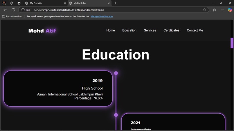 DevPortfolio – screenshot 2