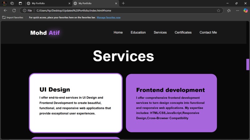 DevPortfolio – screenshot 3