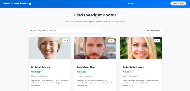 Healthcare Booking System – screenshot 3