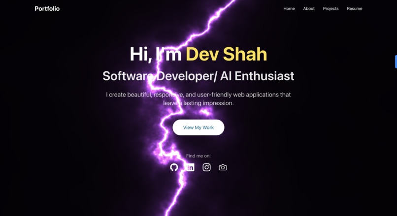 Dev's Portfolio – screenshot 1