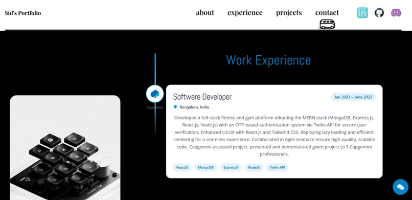 Sid's portfolio – screenshot 4