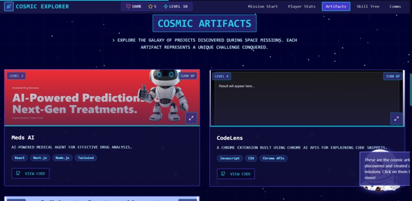 Cosmic Portfolio – screenshot 2