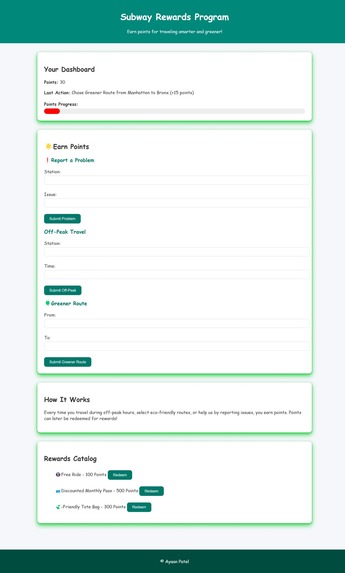 Subway Rewards Program – screenshot 1