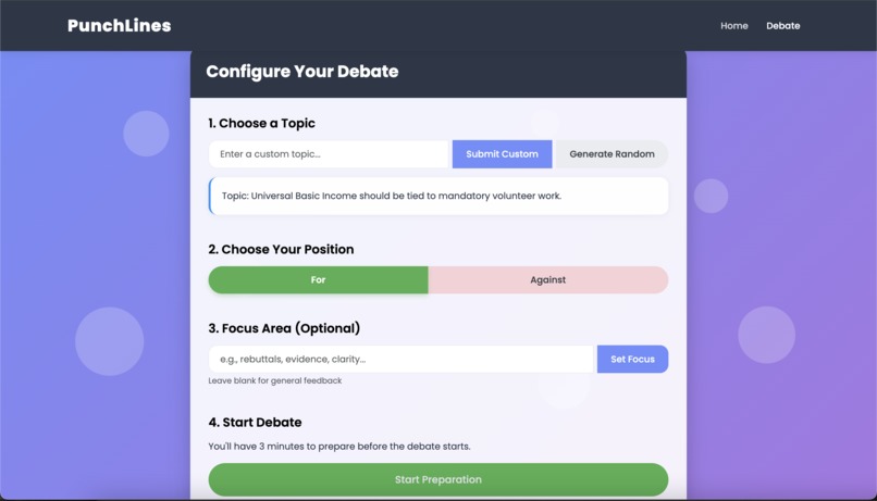 PunchLines - AI Debate Tool – screenshot 4